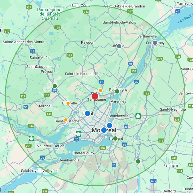 Carte de service Grand Montréal